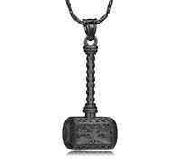 QGJNSGC Collana con ciondolo a forma di martello di Thor vichingo, per ceneri e albero della vita, ciondolo celtico, gioiello commemorativo per ceneri per donne e uomini, Acciaio inossidabile