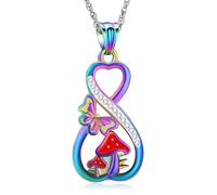 QGJNSGC Collana con ciondolo a forma di urna dell'infinito, a forma di fungo, per donne e uomini, con ciondolo commemorativo per le ceneri dei propri cari
