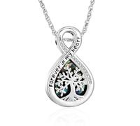 QGJNSGC Collana con urna a forma di albero della vita, per ceneri dell'infinito, conchiglia di abalone, gioielli per donne e uomini, in acciaio inossidabile, ciondolo commemorativo per ceneri