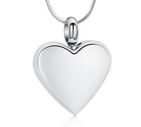 QGJNSGC Collana con urna a forma di cuore per cenere, gioielli per donne e uomini, con ciondolo a forma di urna, ricordo dei propri cari, One Size, Acciaio inossidabile, Zirconia cubica