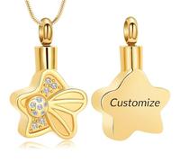 QGJNSGC Collana con urna a forma di stella marina per ceneri gioielli per uomini e donne in acciaio inox ciondolo per ceneri umano animale domestico commemorativo gioielli ricordo, Acciaio