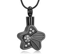 QGJNSGC Collana con urna a forma di stella marina per ceneri gioielli per uomini e donne in acciaio inox ciondolo per ceneri umano animale domestico commemorativo gioielli ricordo, Acciaio