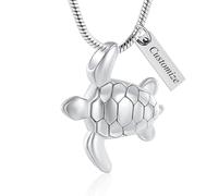 QGJNSGC Collana con urna a forma di tartaruga per ceneri di tartaruga marina, gioiello per ceneri, collana ricordo, gioiello commemorativo, urna per gli amanti degli animali domestici/tartarughe umane