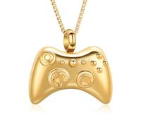 QGJNSGC Collana con urna per ceneri umane, controller di gioco, cremazione per cenere, ciondolo commemorativo, gioielli in acciaio inox per uomo, Acciaio inossidabile