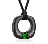 QGJNSGC Collane con urna per ceneri commemorative Urne Collana con ciondolo Cerchio della Vita Eternità Cremazione Ceneri Gioielli Keepsake Always in My Heart, Unisex, Acciaio inossidabile, Non pietra