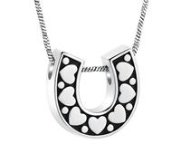 QGJNSGC Gioielli per cremazione a ferro di cavallo, collane con urna per ceneri per donne e uomini, cuore commemorativo, ciondolo per ceneri dei propri cari, Unisex, Acciaio inossidabile, Nessuna