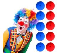 QGK 10 pezzi Costume Nasi Cosplay, Nasi da Clown Rossi e Blu In Schiuma Naso da Clown Naso da Clown Perfetto per il trucco dei bambini, feste, carnevale, vestiti in maschera, nasi da circo divertenti