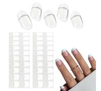 QGK 32 PCS Pellicola per Unghie Autoadesiva, Unghie Gel Adesive UV, Classic French Smalto Adesivo Gel UV, Adesivi per unghie in gel, Impacchi di Smalto Gel per Unghie