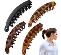 QGK 4 pezzi Banana Clip Capelli Spessi, Banana Pinze per Capelli Clip Signore Capelli Sottili, Ponytail Holder Capelli Gripper per le donne Ragazze Capelli Lunghi Ricci