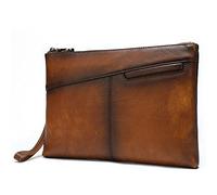 QGKWJP Pochette da Uomo Borsa da Busta in Pelle di Mucca Conciata alle Piante Pochette da Uomo in Pelle da Lavoro Pochette da Lavoro La Scelta Più Ideale (Colore : A, Dimensioni : 29.5 * 20 * 2.5cm)