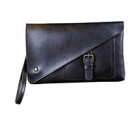 QGKWJP Pochette da Uomo Custodia in Pelle PU Borsa per Sigarette Frizione Porta Carte di Credito Portafogli per Contanti Portafoglio Lungo con Doppia Cerniera Maschile (Colore : Marrone, Dimensioni :