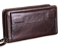 QGKWJP Pochette da uomo Porta carte Porta carte Portafoglio lungo vintage Borsa grande per cellulare Borsa pochette per cellulare La scelta più ideale (Colore: Nero, Dimensioni: 22 * 12 * 4.5 cm)
