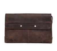 QGKWJP Pochette da uomo retrò Borsa in vera pelle Portafoglio Porta biglietti da visita di grande capacità