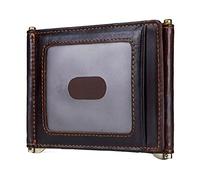 QGKWJP Porta banconote sottile RFID in pelle di vacchetta Porta carte sottile Trifold Morsetto per contanti maschile Porta contanti per uomo Tasca per monete con cerniera