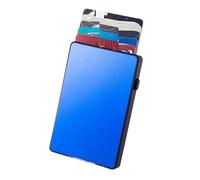 QGKWJP Porta carte di credito in metallo con pulsante RFID Sottile e intelligente La spazzola antifurto espelle automaticamente la scatola delle carte