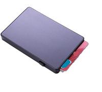 QGKWJP Porta carte in metallo RFID Pulsante Porta carte di credito Sottile Smart La spazzola antifurto espelle automaticamente la scatola della carta, grigio, 9.5*6.2CM