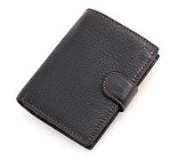 QGKWJP Portafogli da uomo Portafoglio da uomo a tre ante in vera pelle di grande capacità/porta carte di credito con finestra ID (Colore : A, Dimensioni : 13.5 * 10cm)
