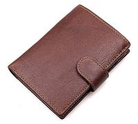QGKWJP Portafogli da uomo Portafoglio da uomo a tre ante in vera pelle di grande capacità/porta carte di credito con finestra ID (Colore : A, Dimensioni : 13.5 * 10cm)