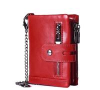 QGKWJP Portafoglio bifold corto da uomo in pelle casual Portafoglio Portamonete Tasca portamonete con cerniera Borsa multifunzione antifurto RFID