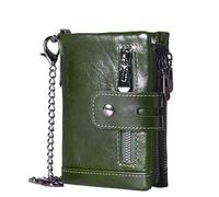 QGKWJP Portafoglio bifold corto da uomo in pelle casual Portafoglio Portamonete Tasca portamonete con cerniera Borsa multifunzione antifurto RFID