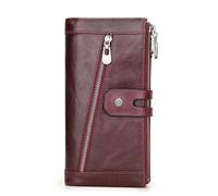 QGKWJP Portafoglio da donna Portafoglio in pelle Porta carte Borsa lunga da donna Tasca per telefono Portafoglio in pelle antifurto RFID di grande capacità