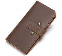 QGKWJP Portafoglio da uomo in vera pelle Portamonete da uomo Portafogli da uomo lunghi vintage Porta carte di credito solido Frizione (Colore : A, Dimensioni : 8.5x1.5x16.5CM)