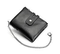 QGKWJP Portafoglio da uomo in vera pelle Portamonete Porta carte di credito/ID in pelle di vacchetta Porta carte di credito da uomo con catena (Colore : A, Dimensioni : 9.4 * 12.3cm)