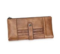 QGKWJP Portafoglio da uomo lungo Portafoglio Porta carte di credito in pelle vintage da uomo Pochette a basso profilo con cerniera (Colore : A, Dimensioni : 19 * 10 * 3cm)