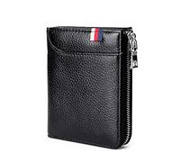 QGKWJP Portafoglio da uomo Porta carte di credito in vera pelle con cerniera Portamonete con cerniera in pelle bovina Portafogli bifold per uomo (Colore : B, Dimensioni : 12 * 9.5 * 2cm)