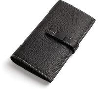 QGKWJP Portafoglio Donna Elegante Portafoglio lungo in morbida pelle Portafoglio con fibbia Scomparti multipli per carte (Colore : Marrone, Dimensioni : A)