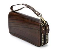 QGKWJP Portafoglio lungo in pelle vintage in vera pelle per portamonete da uomo con doppia cerniera, scelta migliore (Colore : F, Dimensioni : 19 * 9.5 * 4cm)
