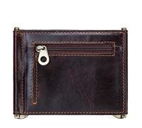 QGKWJP Portafoglio sottile con fermasoldi Portafoglio bifold con blocco RFID per uomo Porta carte con tasca frontale in vera pelle