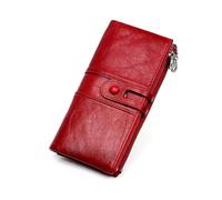QGKWJP Portamonete da uomo con cerniera lunga Pochette da uomo in vera pelle con porta cellulare Porta carte Portafoglio vintage