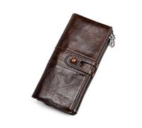 QGKWJP Portamonete da uomo con cerniera lunga Pochette da uomo in vera pelle con porta cellulare Porta carte Portafoglio vintage