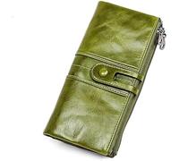 QGKWJP Portamonete da uomo con cerniera lunga Pochette da uomo in vera pelle con porta cellulare Porta carte Portafoglio vintage