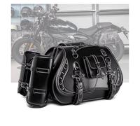 QGMKMVZZBK Borsa Laterale Universale Lancio Per Attrezzi Pelle PU WP Per Moto Retrò Borse Da Sella Per Moto(FBG359BK)