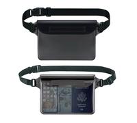 Qgond Confezione da 2 custodie impermeabili per telefono con cinturino in vita regolabile, compatibile con touchscreen, per nuoto, kayak, spiaggia, immersioni, protegge telefono/portafoglio/chiavi