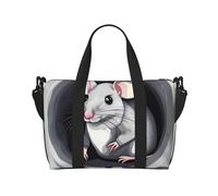 QGQHS Borsa da viaggio a mano con topo nel foro. Per uomini e donne. Materiale durevole e design elegante, adatta per viaggi d'affari e tempo libero, nero