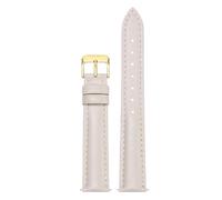 Qgsaghty Cinturino per orologio in pelle 10mm-22mm Cinturino per orologio da uomo e da donna in pelle di vacchetta, catena, fibbia ad ardiglione dorata, Beige, 10mm
