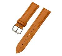 Qgsaghty Cinturino per orologio in pelle di vitello 10/12/13/14/15/16/17/18/19/20/21/22/23/24mm Cinturino in pelle con fibbia ad ardiglione, Arancia, 10mm