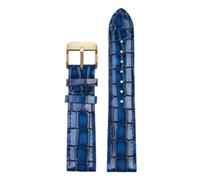 Qgsaghty Cinturino per orologio in pelle di vitello con texture coccodrillo Cinturino per orologio da uomo 18mm 20mm 22mm per uomo Accessori per orologi Fibbia solida Blu Verde Marrone, Oro blu, 20mm