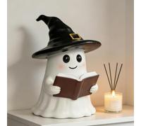 QGTTDJN Simpatica luce notturna decorativa per Halloween, lampada da tavolo calda e morbida per gli occhi, con fantasma che suona la chitarra, lampada a statua fantasma in resina per camera da letto