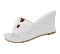 Qgtxf Pantofole Estive per Donna Sandali con Tacco Cuneo Piattaforma | Pantofole per Donna Estate Open Toe Cunee Slides Vintage Peep Toe Sandali per il tempo libero