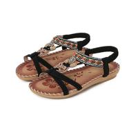 Qgtxf Sandali Dressy Flat per Donna Supporto Arch Strappy Intrecciato Aprire la Dita del Piede Sandali Vestiti Spiaggia Estate Scarpe da Camminare(Black,39 EU)