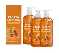 QGuoJie Gel doccia Papaya 237ml - Gel doccia sbiancante e levigante per tutti i tipi di pelle, pulizia delicata quotidiana con profumo fresco e duraturo, per uomini e donne (3)