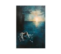QGVBGF Poster su tela, motivo: Icaro nel mare, riflesso mitologico, eroe greco caduto, decorazione per camera da letto, ufficio, camera da letto, regalo, 20 x 30 cm
