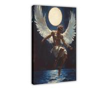 QGVBGF Stampa artistica da parete su tela, motivo: La caduta di Icaro, mito greco classico, tragico fantasy, decorazione artistica da parete per soggiorno e camera da letto, 60 x 90 cm