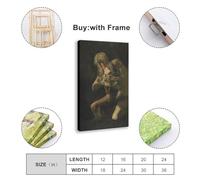 QGVBGF Stampa artistica su tela, motivo: Saturno che divora uno dei suoi figli, Francisco Goya del 1823, decorazione artistica per camera da letto, ufficio, stanza, regalo, 60 x 90 cm