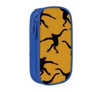 QGWDYYJQ Astuccio a doppio strato con stampa scimmia nera Gibbon Monkey Organizer portatile, Blu, Taglia unica, Portamonete