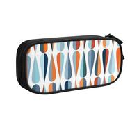 QGWDYYJQ Astuccio per cancelleria con stampa a forma di goccia, stile moderno, stile retrò, organizer portatile, Nero , Taglia unica, Portamonete